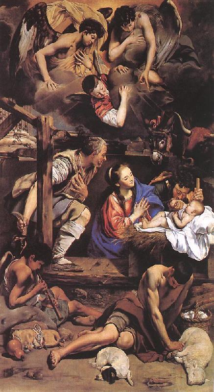 MAINO, Fray Juan Bautista Adoration of the Shepherds sg Norge oil painting art